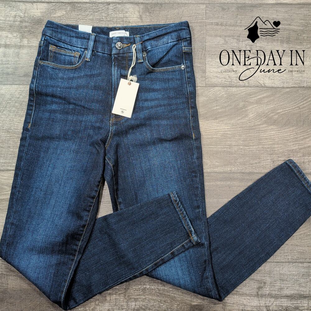 Good American Good Waist Skinny High Rise Jeans Size 6 (28)